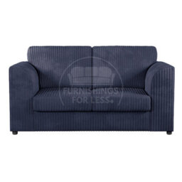 Furnishings For Less UK Luxor Jumbo Cord 2 + 1 + 1 Fabric 3 Piece Sofa Suite - Fullback Navy Blue - thumbnail 2