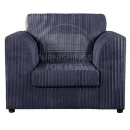 Furnishings For Less UK Luxor Jumbo Cord 2 + 1 + 1 Fabric 3 Piece Sofa Suite - Fullback Navy Blue - thumbnail 3