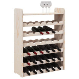 Walplus Wine Rack With Top Board 67.5X25X87 Cm Solid Wood Pine - thumbnail 4