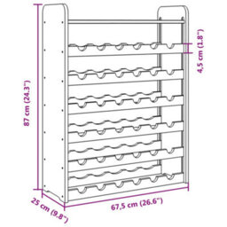 Walplus Wine Rack With Top Board 67.5X25X87 Cm Solid Wood Pine - thumbnail 9