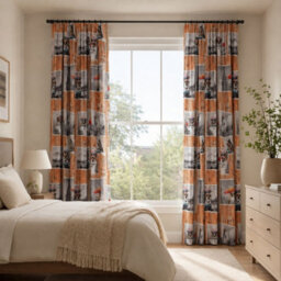"Smart Living Selfie Animal Curtains Pair With Tie Backs - Dog Urban Print- Multi - 66""x72""" - thumbnail 3