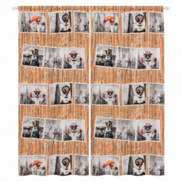 "Smart Living Selfie Animal Curtains Pair With Tie Backs - Dog Urban Print- Multi - 66""x72""" - thumbnail 4