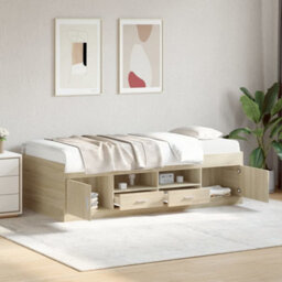 Berkfield Daybed With Drawers Without Mattress Sonoma Oak 90X190 Cm Single