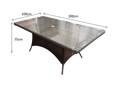 Signature Weave Darcey Wicker 8 Seater Dining Table Natural Rectangular - image 1