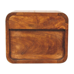 Artisan Furniture Solid Wood Mini Curve Floating Bedside, 1 Drawer & 1 Shelf, Brown - thumbnail 8
