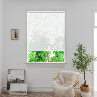 GoodHome Flasor Corded Off White Sheer Roller Blind (W)120Cm (L)180Cm - image 1