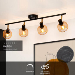 Lucide Maren 4 Light Spotlight Bar Black / Gold - thumbnail 3