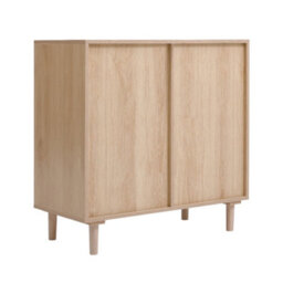 Living And Home Wood And Rattan Accent Side Cabinet - thumbnail 3