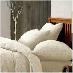 Smart Living Teddy Bear Fluffy Bedding Set, Thermal Warm & Cosy Super Soft Fleece Duvet Cover Set With Pillowcases - Cream - thumbnail 2