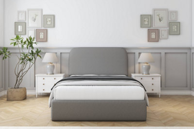 "Sloomy Belvoir Pewter Dumfries Bed Frame With Mattress With 45"" Upholstered Headboard 6' Super King" - image 1