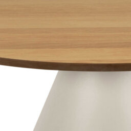 Wyld Haus Hamburg Low Round Oak Veneer Coffee Table With Grey Steel Pillar Base - thumbnail 5