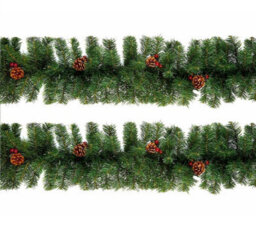 Premier Decorations Limited 2 X Artificial Christmas Garland Red Berry & Pine Cones Green Garland 2.7M