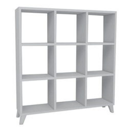 Urbn-Living Urbnliving 101Cm Height White 9 Cube Square Bookcase With Legs Cabinet Storage Shelving Display Wood Shelf - thumbnail 3
