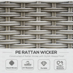 Outsunny 6 Pcs Rattan Garden Furniture Sectional Corner Sofa, Grey - thumbnail 4