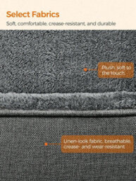 LEDREM Linen-Look Dog Bed With Raised Edges, Easy To Clean, Light Grey - thumbnail 2