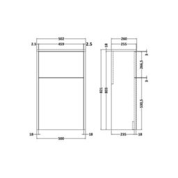 Balterley Floor Standing Wc Toilet Unit (Pan & Cistern Not Included), 500mm - Matt Coastal Grey - thumbnail 2