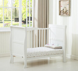 Mcc Direct Savannah City Sleigh Wooden Baby Cot Bed White - thumbnail 4