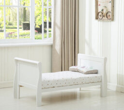 Mcc Direct Savannah City Sleigh Wooden Baby Cot Bed White - thumbnail 5