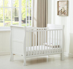 Mcc Direct Savannah City Sleigh Wooden Baby Cot Bed White - thumbnail 3