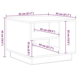 Berkfield Black Oak Coffee Table 55X55X42 Cm Made Of Engineered Wood - thumbnail 9