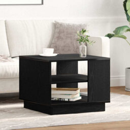Berkfield Black Oak Coffee Table 55X55X42 Cm Made Of Engineered Wood - thumbnail 4