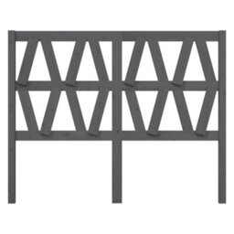 Berkfield Bed Headboard Grey 146X4X100 Cm Solid Wood Pine - thumbnail 3