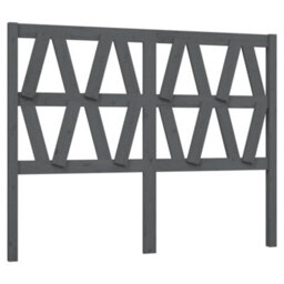 Berkfield Bed Headboard Grey 146X4X100 Cm Solid Wood Pine - thumbnail 2