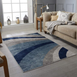 Living Room Rug Modern Abstract Wave Design Soft Pile Carpet For Bedroom Hallway Brown 200X290 Cm - thumbnail 1