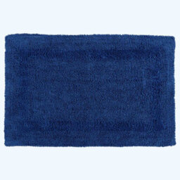 Homescapes Luxury Reversible Cotton Bath Mat Set - Navy - thumbnail 2