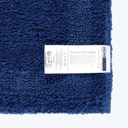 Homescapes Luxury Reversible Cotton Bath Mat Set - Navy - thumbnail 5