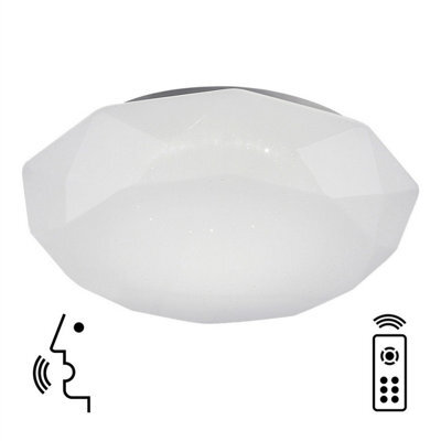 Luminosa Lighting Luminosa Diamante Smart Ceiling, 80W Led, 3000-5000K Tuneable White, 5200Lm, Remote Control, App, Voice Control, White - image 1