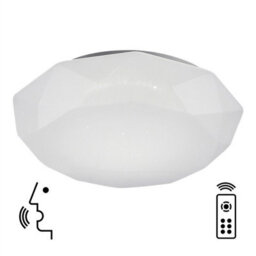 Luminosa Lighting Luminosa Diamante Smart Ceiling, 80W Led, 3000-5000K Tuneable White, 5200Lm, Remote Control, App, Voice Control, White - thumbnail 1