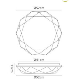 Luminosa Lighting Luminosa Diamante Smart Ceiling, 80W Led, 3000-5000K Tuneable White, 5200Lm, Remote Control, App, Voice Control, White - thumbnail 6