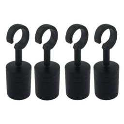 Ropeservices Uk 4 X 28mm Powder Coated Black Decking Rope Hook Fittings Fixings Barrier Set - thumbnail 1