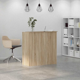 Berkfield Durable Reception Desk Sonoma Oak 100X50X103.5 Cm Engineered Wood - thumbnail 4