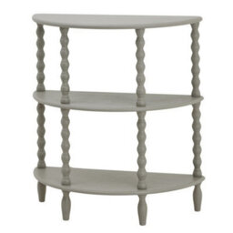 Hill Interiors The Camden Collection Half Moon 3 Tier Table - Wood - L33 X W71 X H76 Cm - Grey