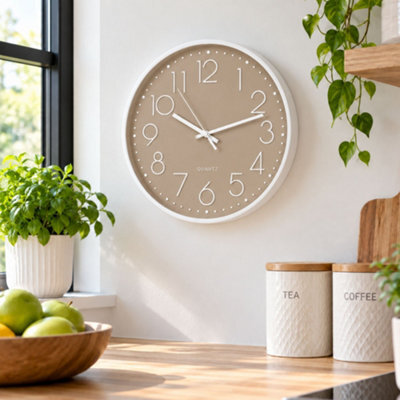 12 Inch Light Brown Wall Clock - image 1