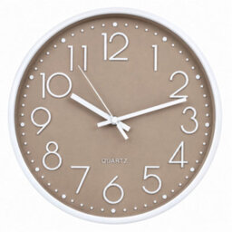 12 Inch Light Brown Wall Clock - thumbnail 2