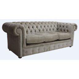Chesterfield 3 Seater Sofa Velluto Fudge Brown Velvet Fabric In Classic Style - thumbnail 2
