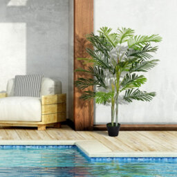 Outsunny 150Cm(5Ft) Palm Tree Artificial Faux Decor Green Plant Home Office - thumbnail 4