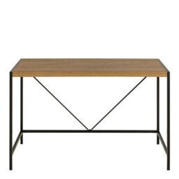 Wyld Haus Barbados Natural Oak-Effect Office Desk With Black Metal Base 1200X600X750mm - thumbnail 4