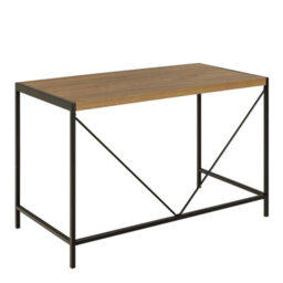 Wyld Haus Barbados Natural Oak-Effect Office Desk With Black Metal Base 1200X600X750mm - thumbnail 5