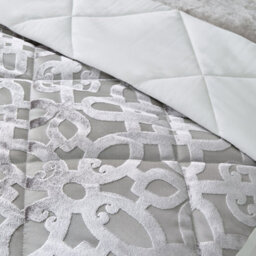 Catherine Lansfield Bedroom Lattice Cut Velvet Quilted 220X230Cm Bedspread Natural - thumbnail 2