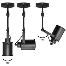 Long Life Lamps Company Retro Industrial 2 Way Black Ceiling Spotlight Bar Adjustable M0096 - thumbnail 4