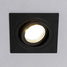 Litecraft Pack Of 5 Matte Black Modern Ip65 Square Tiltable Bathroom Downlights - thumbnail 3