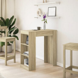 Berkfield Bar Table With Racks Sonoma Oak 95X47X103.5 Cm Engineered Wood - thumbnail 3