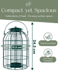 Pelle & Sol Outdoor Metal Peanut Bird Feeder Hanging Cage - Weather Resistant - thumbnail 7