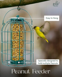 Pelle & Sol Outdoor Metal Peanut Bird Feeder Hanging Cage - Weather Resistant - thumbnail 4