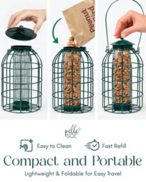 Pelle & Sol Outdoor Metal Peanut Bird Feeder Hanging Cage - Weather Resistant - thumbnail 6