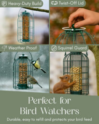 Pelle & Sol Outdoor Metal Peanut Bird Feeder Hanging Cage - Weather Resistant - thumbnail 3